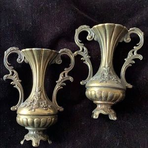 2 small made in Italy brass ? Vases